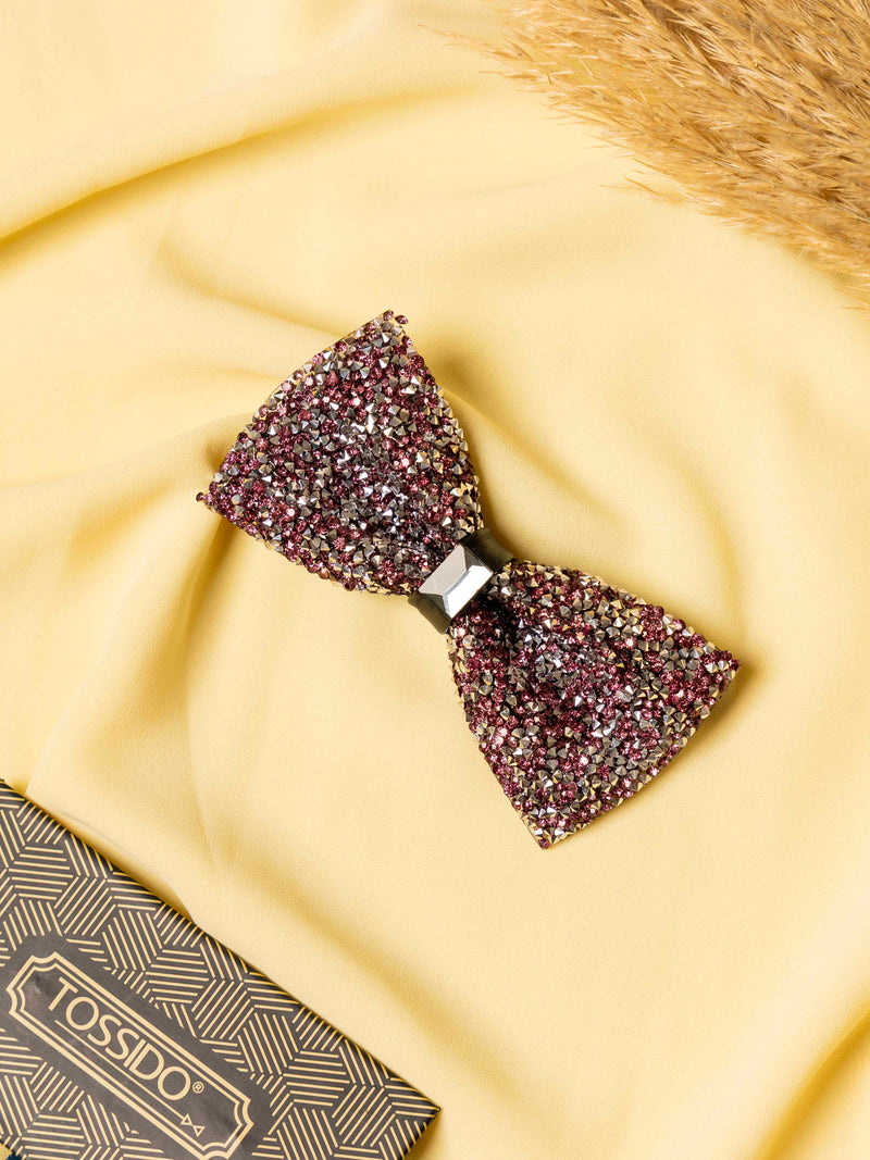 Blush Aurora Beaded Bowtie