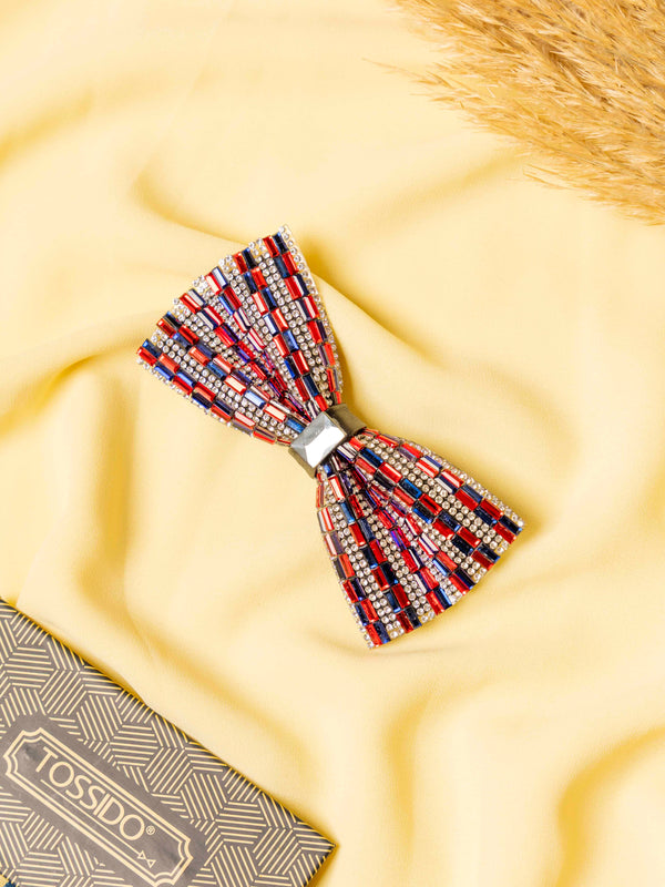 Scarlet Matrix Beaded Bowtie