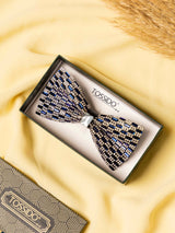 Sapphire Gleam Beaded Bowtie