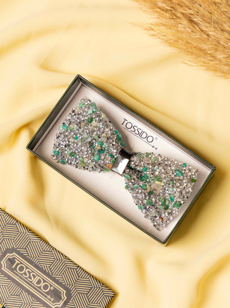 Crystal Meadow Gemstone Bowtie