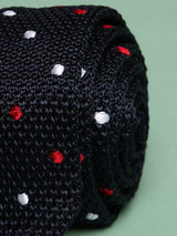 Blue Polka Silk Knitted Necktie