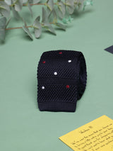 Blue Polka Silk Knitted Necktie