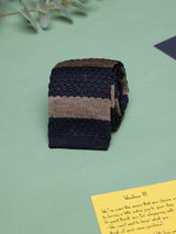 Blue Stripe Silk Knitted Necktie