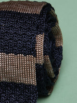 Blue Stripe Silk Knitted Necktie