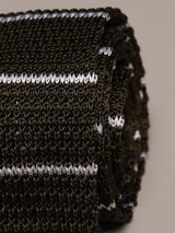 Green Stripe Silk Knitted Necktie