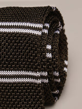 Brown Stripe Silk Knitted Necktie