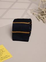 Blue Stripe Silk Knitted Necktie