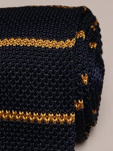 Blue Stripe Silk Knitted Necktie