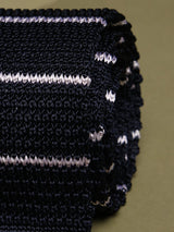Blue Stripe Silk Knitted Necktie