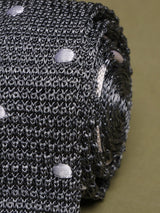 Silver Polka Silk Knitted Necktie