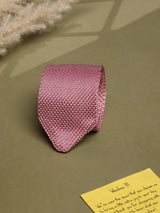 Pink Solid Silk Knitted Necktie