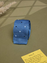 Blue Polka Silk Knitted Necktie