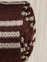 Brown Stripe Silk Knitted Necktie