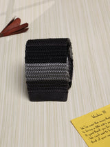 Black & Grey Stripes Silk Knitted Necktie