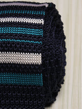 Blue Stripe Silk Knitted Necktie