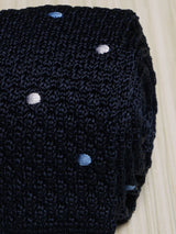 Blue Polka Silk Knitted Necktie