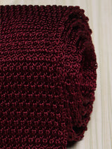 Maroon Solid Silk Knitted Necktie