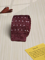 Maroon Polka Silk Knitted Necktie