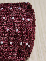 Maroon Polka Silk Knitted Necktie