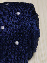 Blue Polka Silk Knitted Necktie