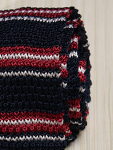 Blue Stripe Silk Knitted Necktie