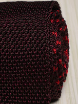 Maroon Solid Silk Knitted Necktie