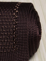 Brown Abstract Silk Knitted Necktie