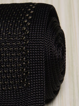 Black Abstract Silk Knitted Necktie