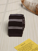 Brown Stripe Silk Knitted Necktie
