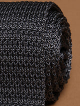 Grey Solid Silk Knitted Necktie