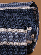 Blue Stripe Silk Knitted Necktie