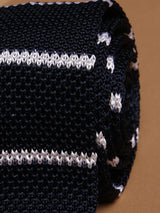 Blue Stripe Silk Knitted Necktie