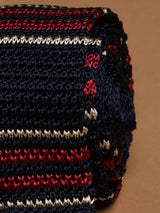 Blue Stripe Silk Knitted Necktie