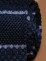 Blue Stripe Silk Knitted Necktie