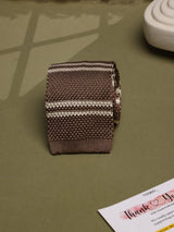 Brown Stripe Silk Knitted Necktie