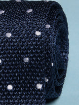 Blue Polka Silk Knitted Necktie