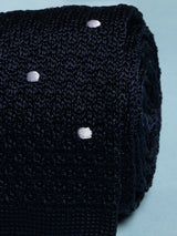 Blue Polka Silk Knitted Necktie