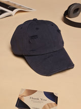 Navy Blue Distressed Baseball Cap