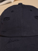 Navy Blue Distressed Baseball Cap