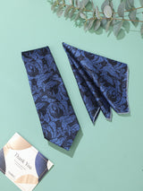 Blue Abstract Necktie & Pocket Square Giftset