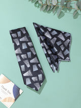Black Abstract Necktie & Pocket Square Giftset