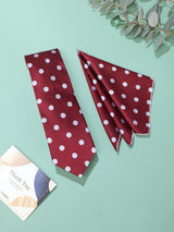 Maroon Polka Necktie & Pocket Square Giftset