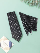 Black Check Necktie & Pocket Square Giftset