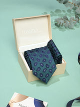 Green & Blue Paisley Necktie & Pocket Square Giftset