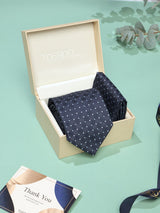 Blue Geometric Necktie & Pocket Square Giftset