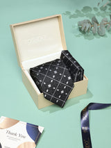 Black Check Necktie & Pocket Square Giftset