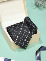 Black Check Necktie & Pocket Square Giftset