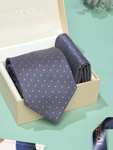 Grey Geometric Necktie & Pocket Square Giftset