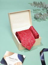 Red Paisley Necktie & Pocket Square Giftset