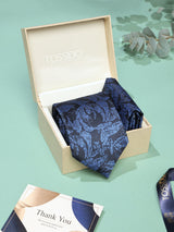 Blue Abstract Necktie & Pocket Square Giftset